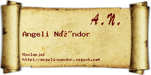 Angeli Nándor névjegykártya